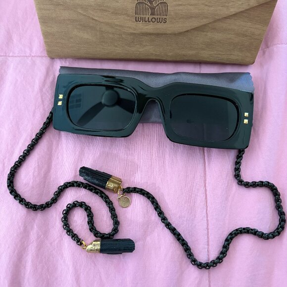 My Willows Sunglasses Dawn Black Onyx Crystal Gold - Picture 1 of 11